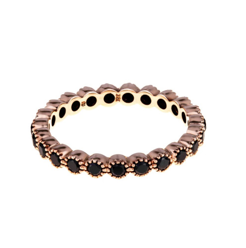 Sethi Couture 18kt Rose Gold and Black Diamond Bezel Eternity Band