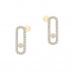 Messika Move Uno 18kt Yellow Gold Pave Diamond Earrings