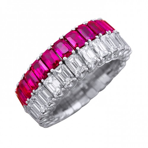 Picchiotti 18kt White Gold Ruby and White Diamond Xpandable Ring