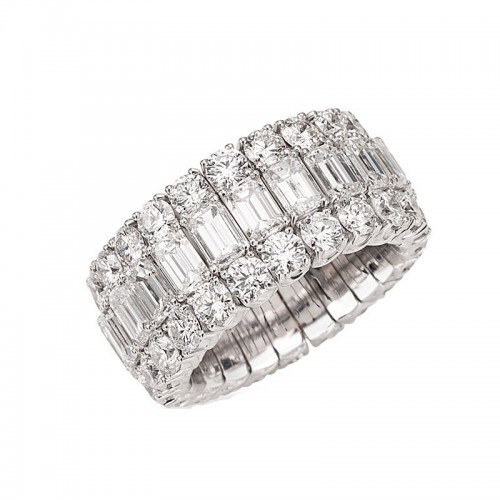 Pichiotti Platinum Round and Radiant Diamond Xpandable Ring