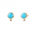 Syna 18kt Yellow Gold Turquoise and Diamond Small Candy Gem Studs