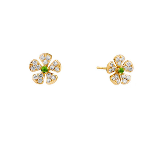 Syna 18kt Yellow Gold Jardin Diamond Flower Studs