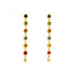 Syna 18kt Yellow Gold Chakra Multi Color Sapphire Drop Earrings