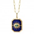 Syna 18kt Yellow Gold Chakra Evil Eye Lapis Lazuli,  Emerald and Diamond Pendant