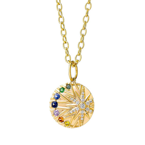 Syna 18kt Yellow Gold Cosmic Rainbow Star Pendant