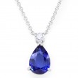 Oscar Heyman Platinum Blue Sapphire and Diamond Pendant Necklace