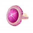 Robert Procop 18kt Rose Gold Oval Cabochon Star Ruby Ring