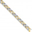 Robert Procop Platinum Diamond, Blue Sapphire and Yellow Sapphire Chevron Bracelet