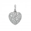 Single Stone Platinum and Diamond Cobblestone Heart Pendant