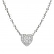 Single Stone Platinum and Diamond Small Cobblestone Heart Necklace