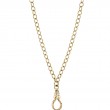 Single Stone 18kt Yellow Gold Chain with Pave Diamond Clasp