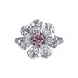 Korman Signature Platinum Pear Shaped Floral Engagement Ring