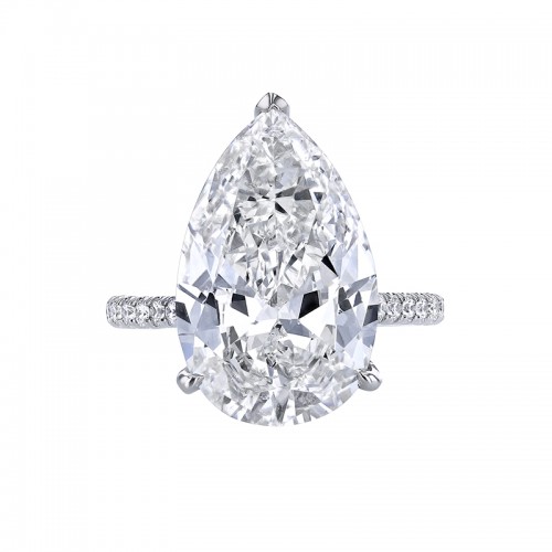 Korman Signature Platinum Pear Engagement Ring