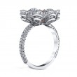 Korman Signature Platinum Pear Shaped Floral Engagement Ring