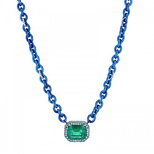 Korman Signature Titanium and Emerald Necklace