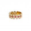 Syna 18kt Yellow Gold Diamond and Ruby Band