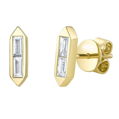 Korman Signature 14kt Yellow Gold Baguette Earrings