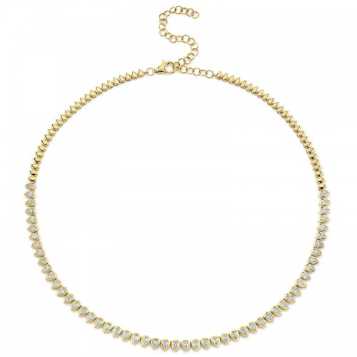 Korman Signature 14kt Yellow Gold Bezel Set Pear Diamond Necklace