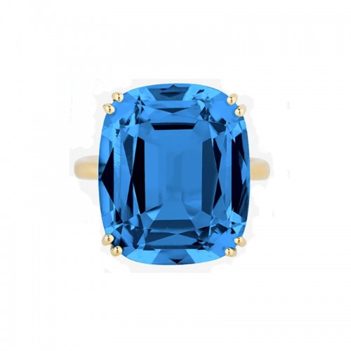 Goshwara  18kt Yellow Gold London Blue Topaz Ring
