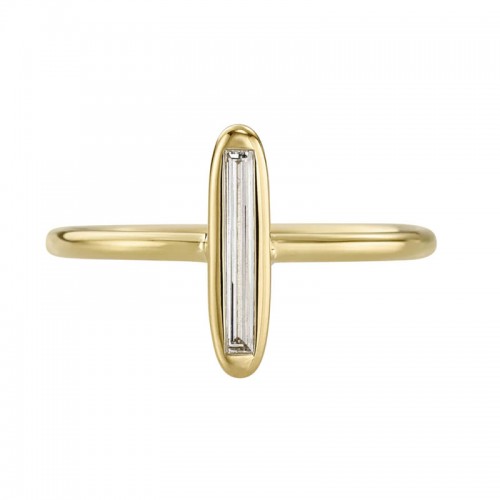 Artemer 18kt Yellow Gold Diamond Baguette Modern Engagement Ring