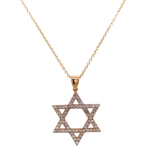 Korman Signature 14kt Yellow Gold and Diamond Star of David Pendant