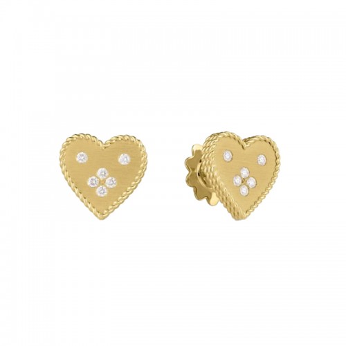 Roberto Coin 18kt Yellow Gold Venetian Princess Heart Earrings