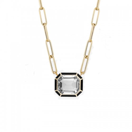 Goshwara 18kt Yellow Gold Melange Rock Crystal Pendant Necklace