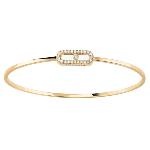 Messika 18kt Yellow Gold and Diamond Move Noa Bangle