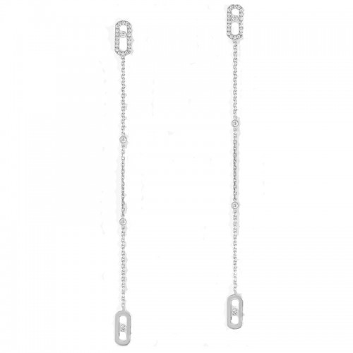 Messika 18kt White Gold Pave Diamond Move Uno Drop Earrings