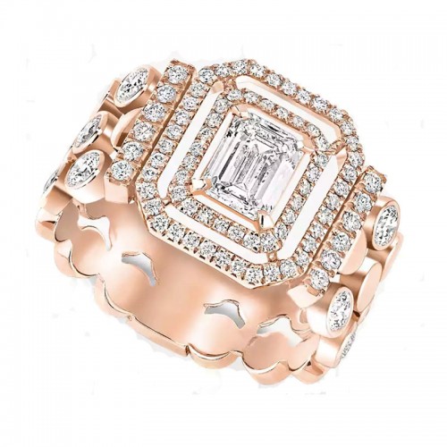 Messika 18kt Rose Gold Pave Diamond D-Vibes Ring