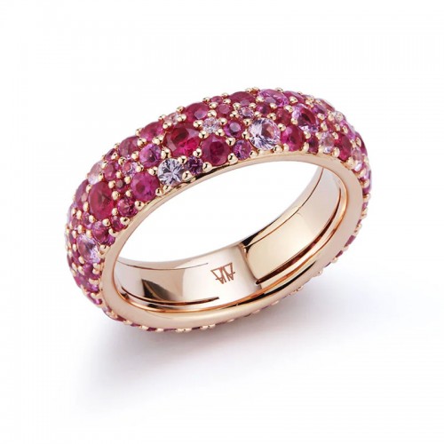 Walter's Faith 18kt Rose Gold Pink Sapphire Band