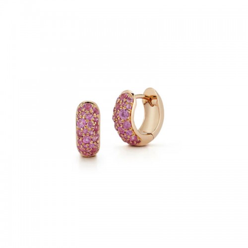 Walter's Faith 18kt Rose Gold Pink Sapphire Huggie Earrings