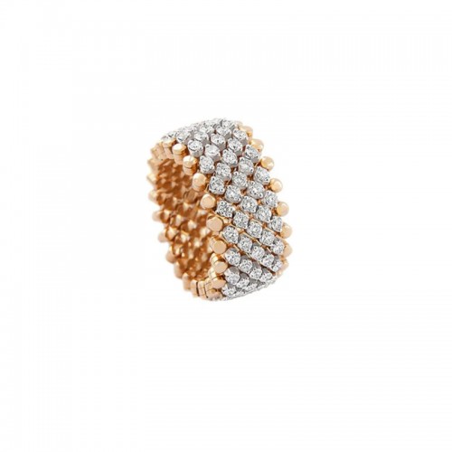 Serafino Consoli 18kt Rose Gold Diamond Expandable Ring to Bracelet