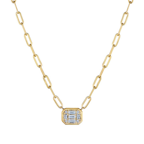 Kwiat 18kt Yellow Gold and Pave Diamond Pendant Necklace