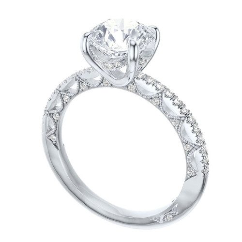 Tacori 18kt White Gold and Diamond Lunetta Engagement Ring Setting