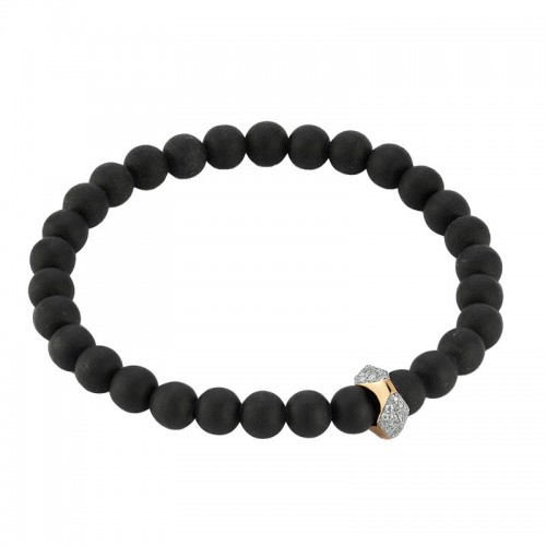 Walter's Faith 18kt Rose Gold, Diamond and Onyx Beaded Origami Bracelet