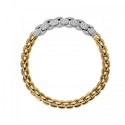 Fope 18kt Yellow Gold and Diamond Eka Mia Luce Bracelet