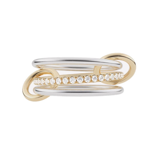 Spinelli Kilcollin 18kt White and Yellow Gold and Pave Diamond Sonny Ring