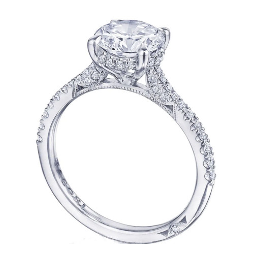 Tacori 18kt White Gold and Pave Diamond Simply Engagement Ring Setting