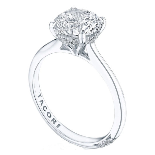 Tacori 18kt White Gold and Pave Diamond Founder Engagement Ring Setting