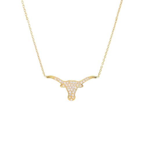 Korman Signature 18kt Yellow Gold Small Diamond Longhorn Necklace