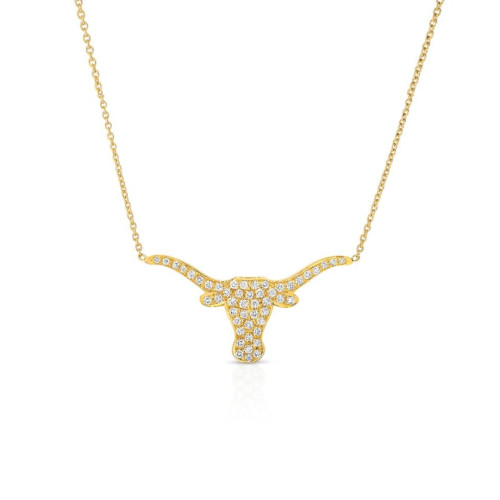 Korman Signature 18kt Yellow Gold Medium Diamond Longhorn Necklace