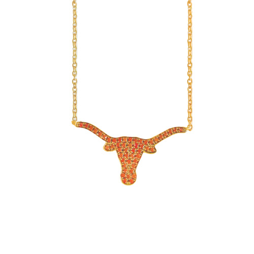 Medium Orange Sapphire Longhorn Necklace