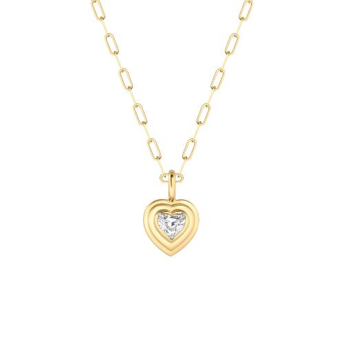 Phillips House 18kt Yellow Gold & Platinum Heart Shaped Diamond Necklace