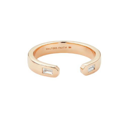 Walters Faith 18K Yellow Gold Baguette Ottoline Open Cuff Band