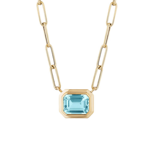 Goshwara  18kt Yellow Gold Aquamarine Pendant Necklace