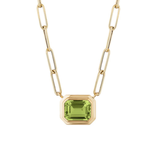 Goshwara 18kt Yellow Gold Peridot Pendant Necklace