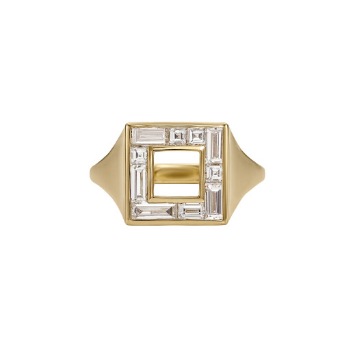 Artemer 18kt  Yellow Gold Geometric Baguette Diamond Ring