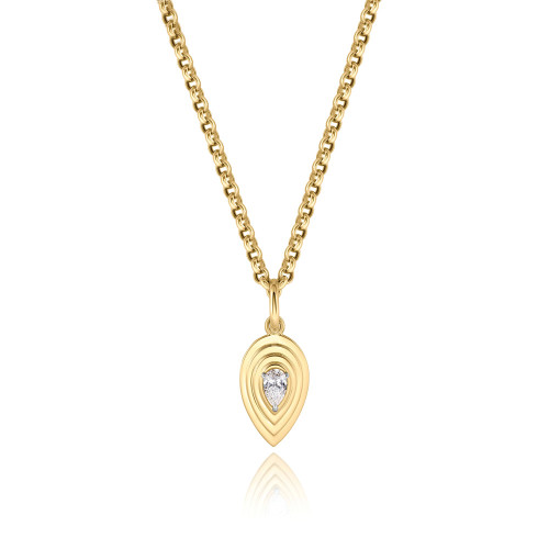 Phillips House 18kt Yellow Gold Pear Shaped Diamond Necklace