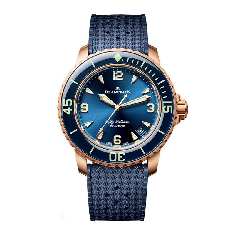 Blancpain Fifty Fathoms Automatique 18kt Red Gold Blue Dial 42MM